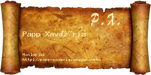 Papp Xavéria névjegykártya